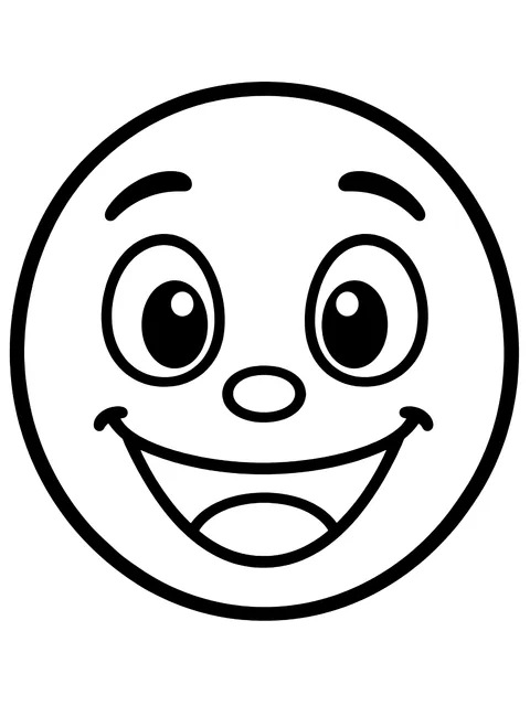 Easy Classic smiling face coloring page