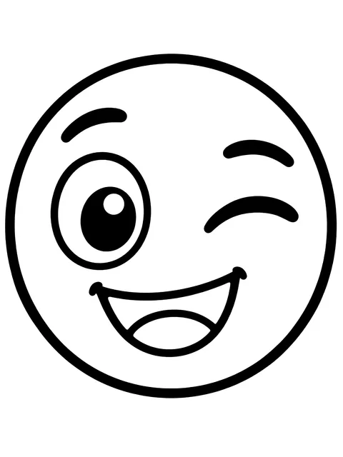 Easy Winking face coloring page