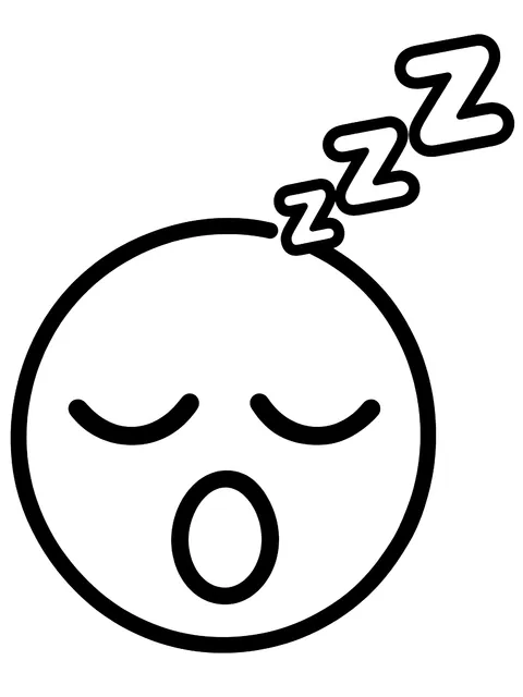 Easy Sleepy face with Zs coloring page