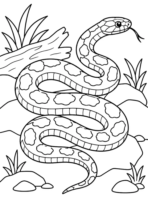 Corn snake with blotches coloring page