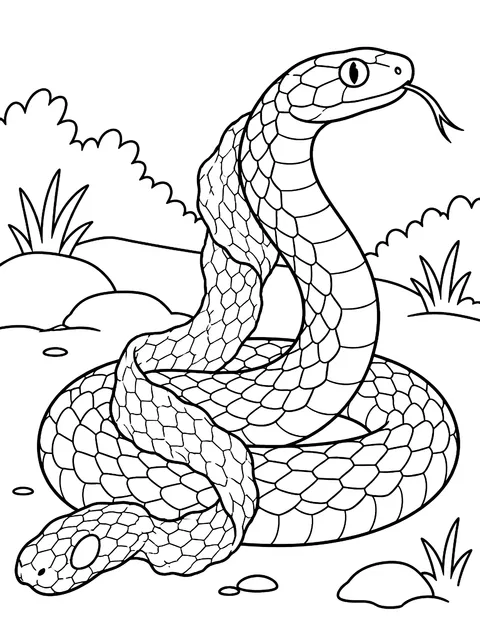 Snake shedding its skin coloring page