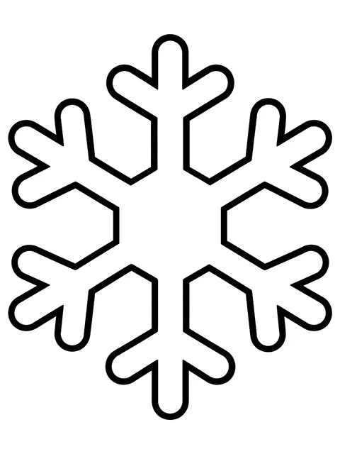 Easy Simple six-arm snowflake coloring page