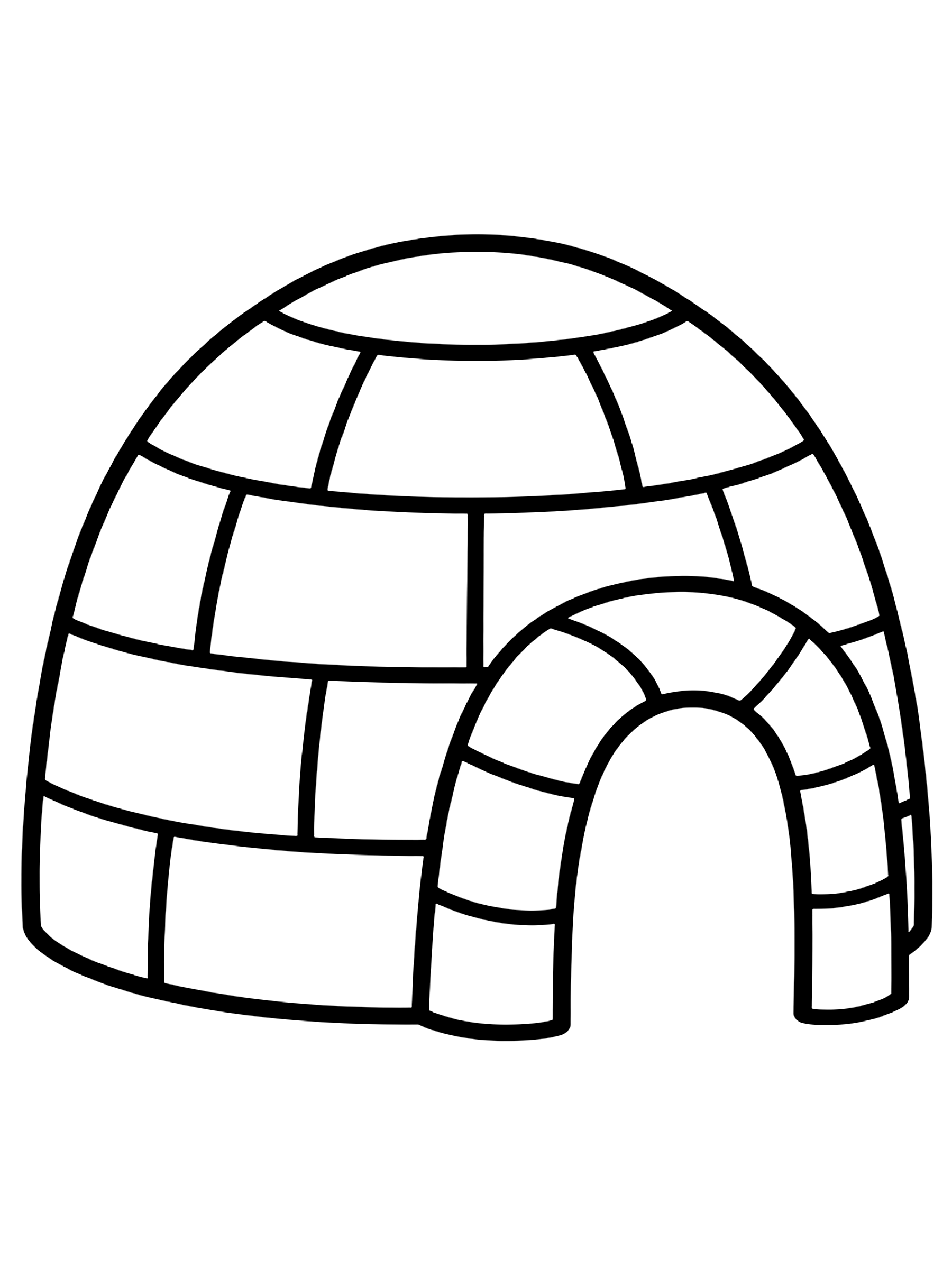 Easy Igloo coloring page