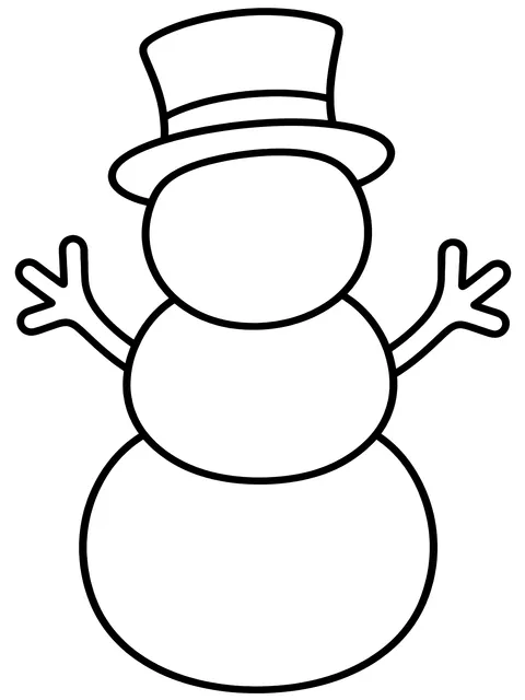Easy Blank snowman to decorate coloring page