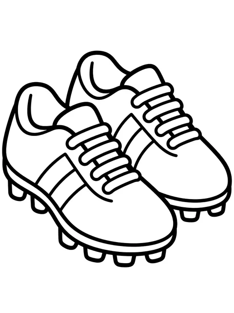 Easy Pair of cleats coloring page