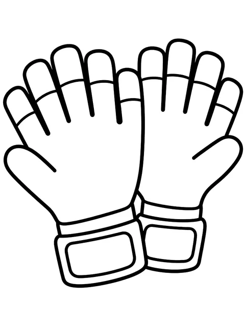 Easy Goalkeeper gloves coloring page