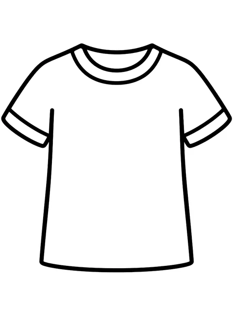 Easy Blank shirt to design coloring page