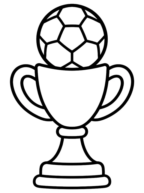 Easy Trophy with a ball on top coloring page