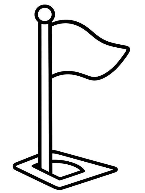 Easy Corner flag coloring page