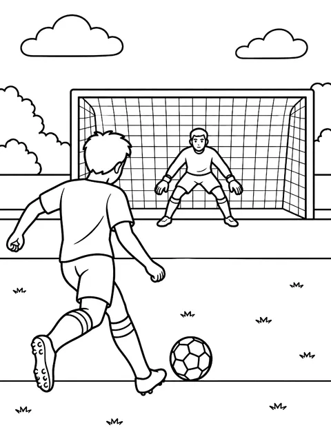 Penalty kick coloring page