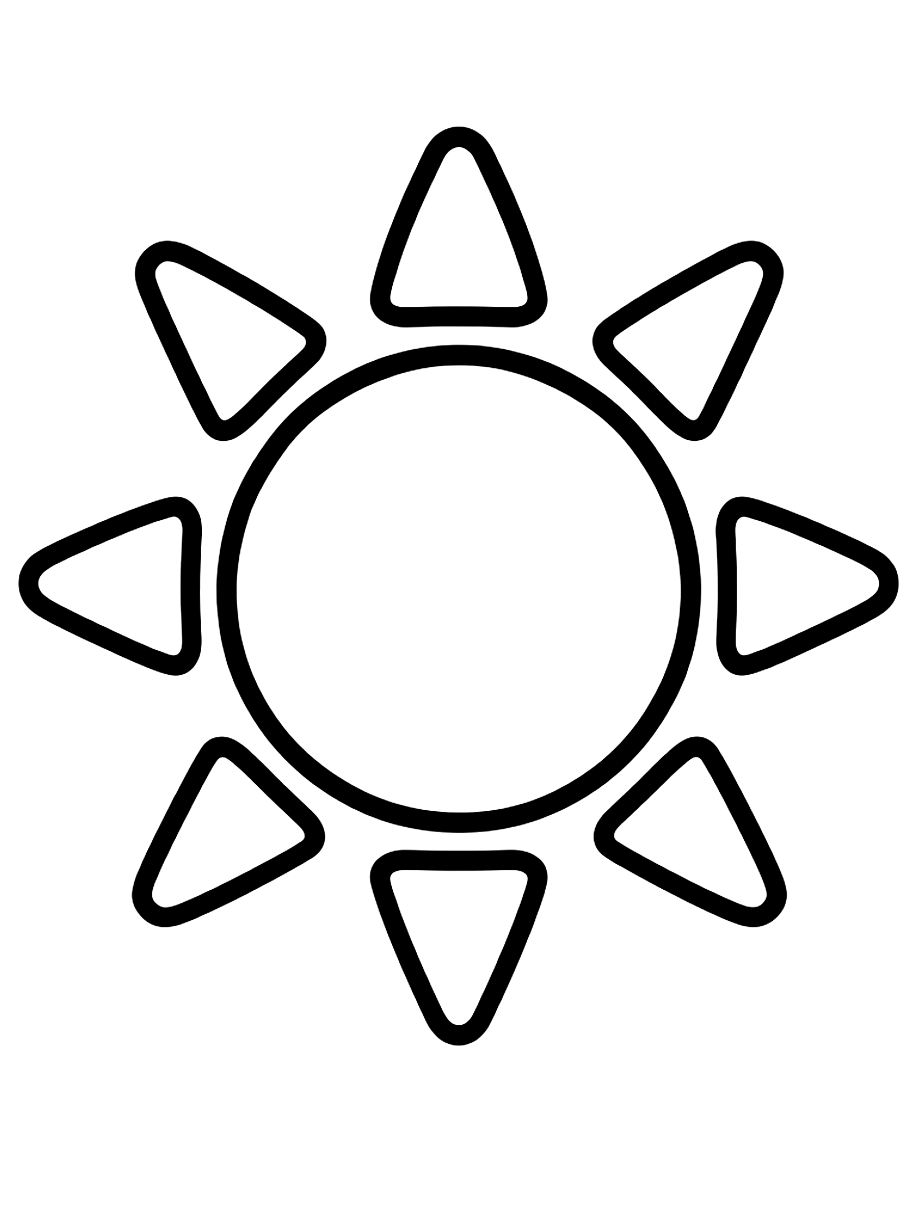 Easy The sun with rays coloring page