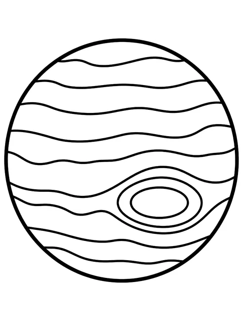 Easy Jupiter with its Great Red Spot coloring page