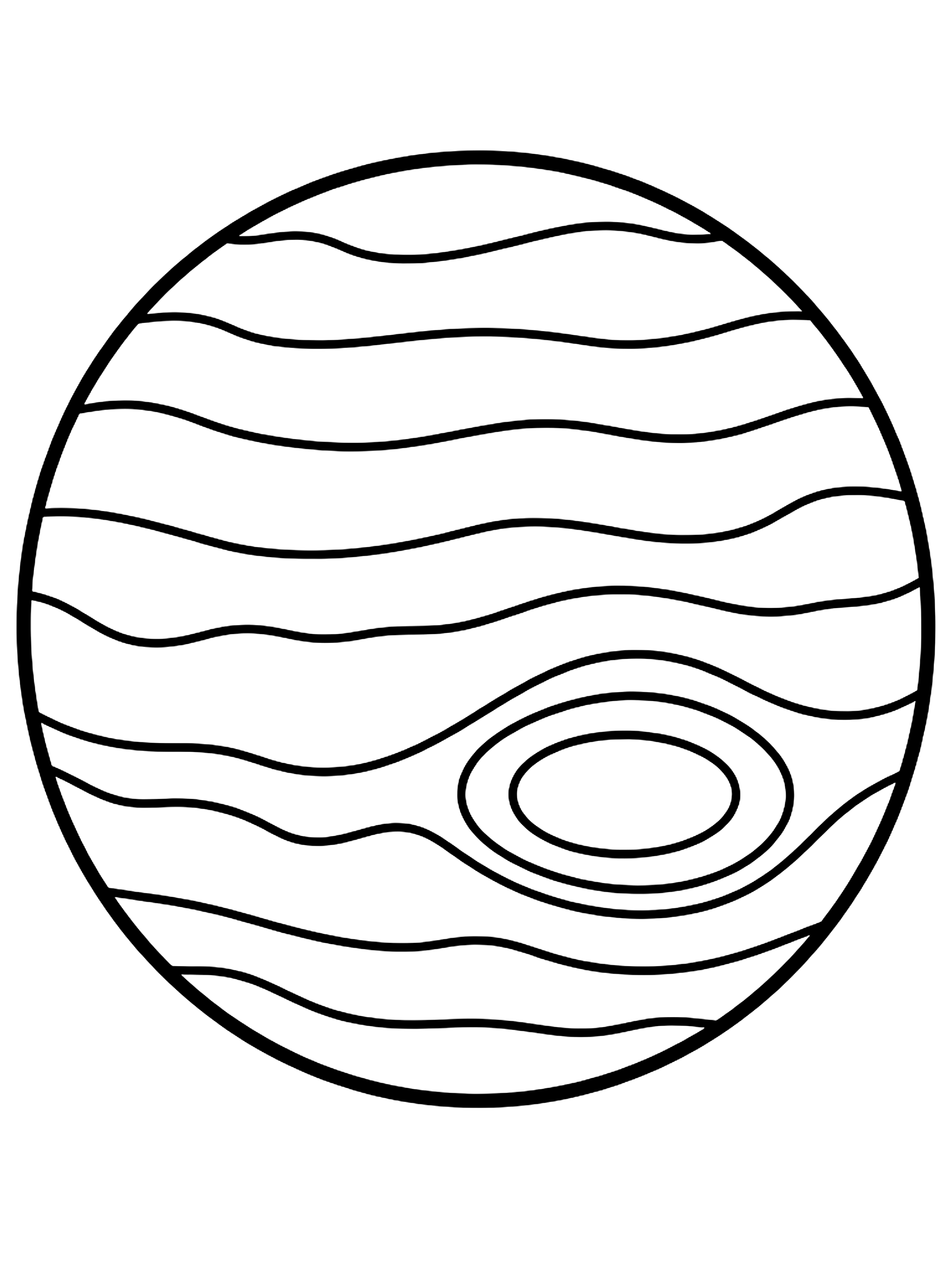 Easy Jupiter with its Great Red Spot coloring page
