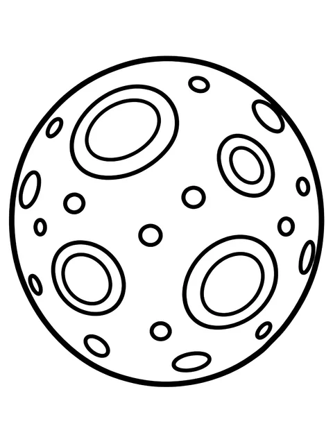 Easy Mercury with craters coloring page