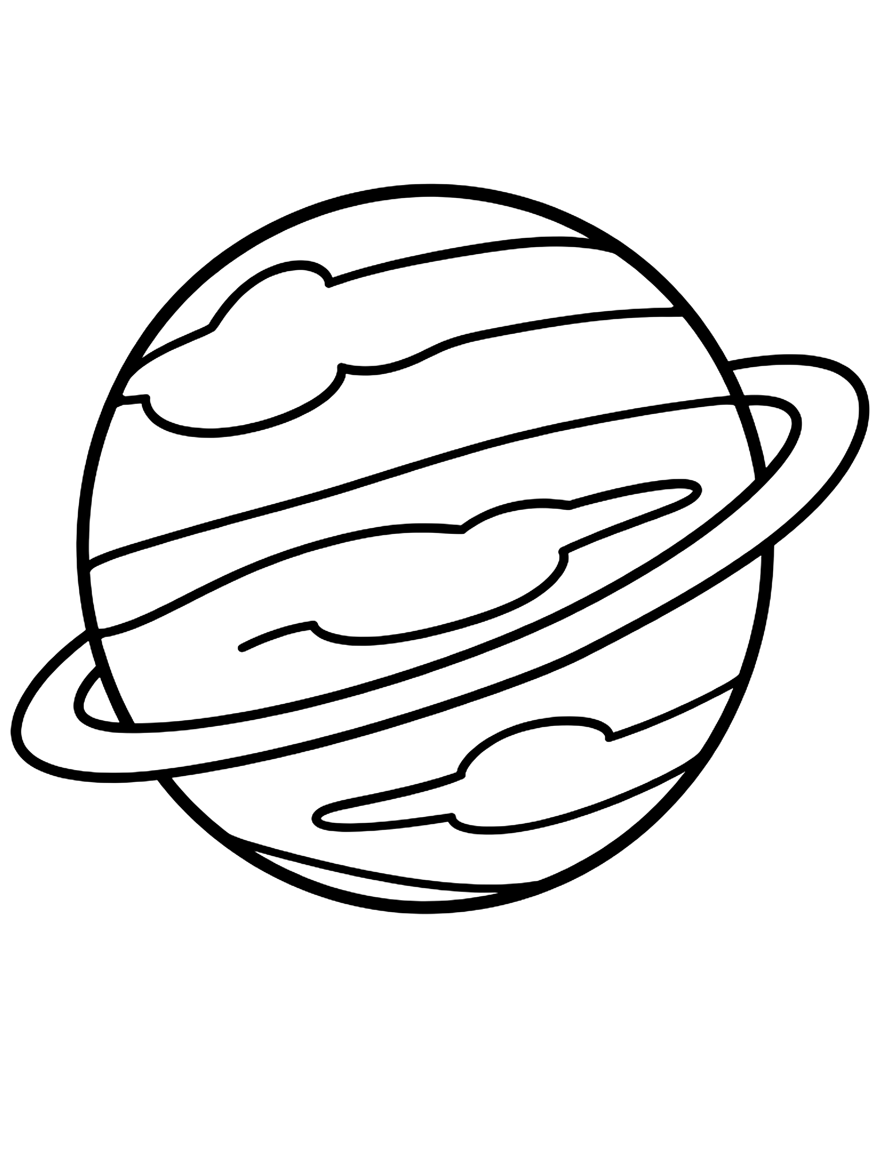 Easy Neptune with cloud streaks coloring page