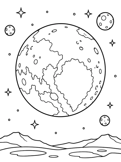 Dwarf planet Pluto coloring page