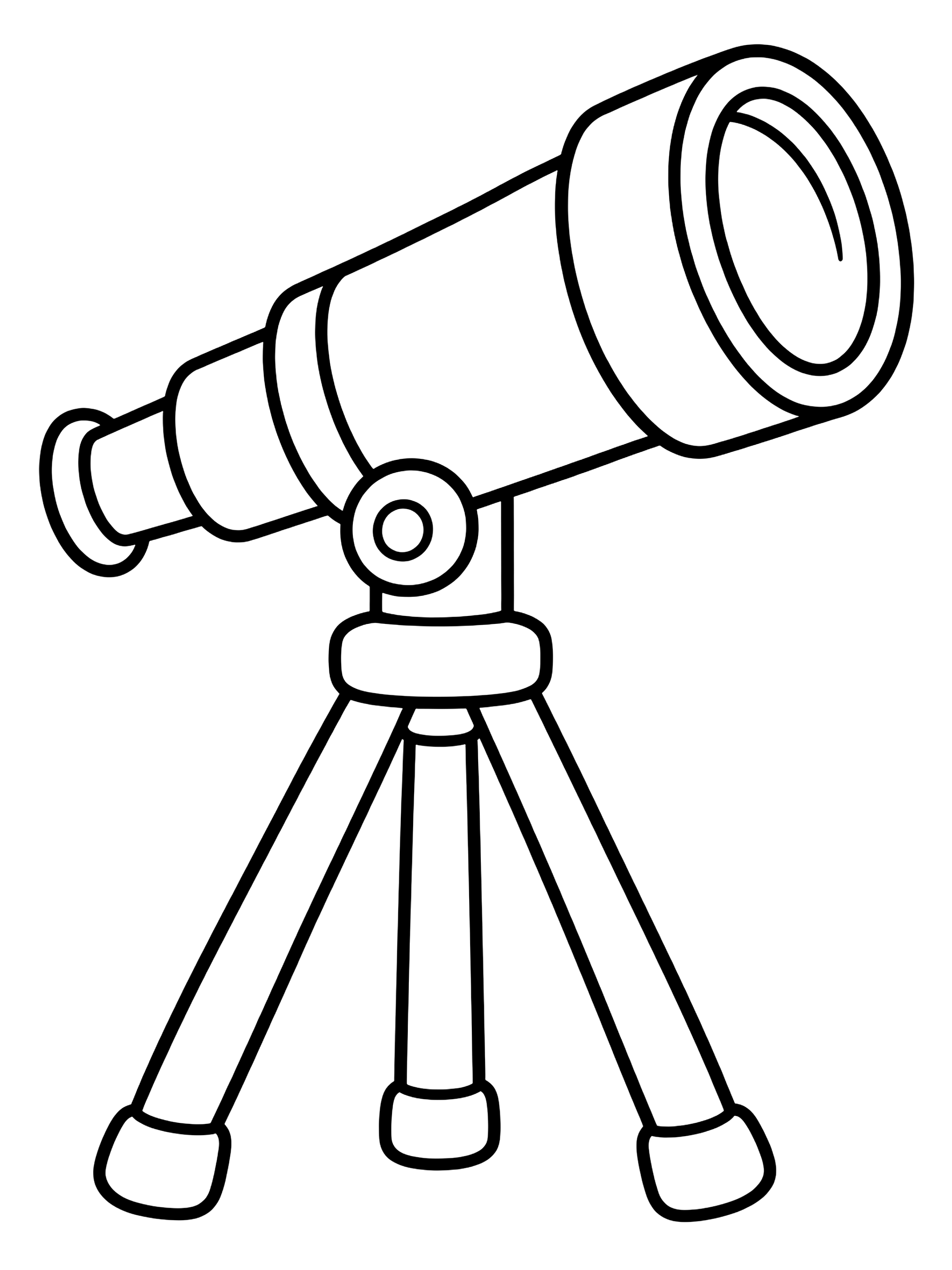 Easy Telescope on a tripod coloring page