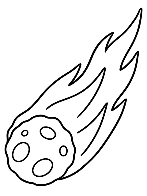 Easy Comet with a long tail coloring page