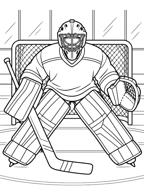 Hockey goalie coloring page