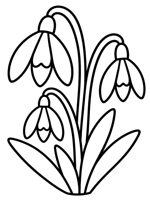 Easy Snowdrops coloring page