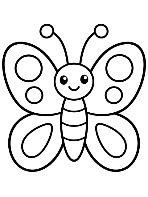 Easy Butterfly with simple wings coloring page