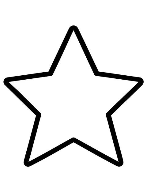 Easy Big five-point star coloring page