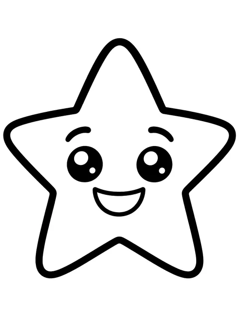 Easy Smiling star coloring page