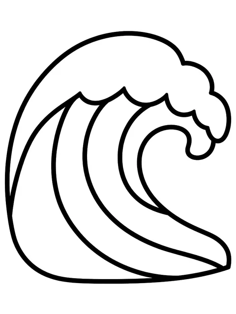 Easy Large wave pattern coloring page
