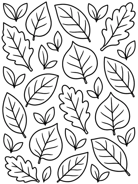 Repeating leaf pattern coloring page