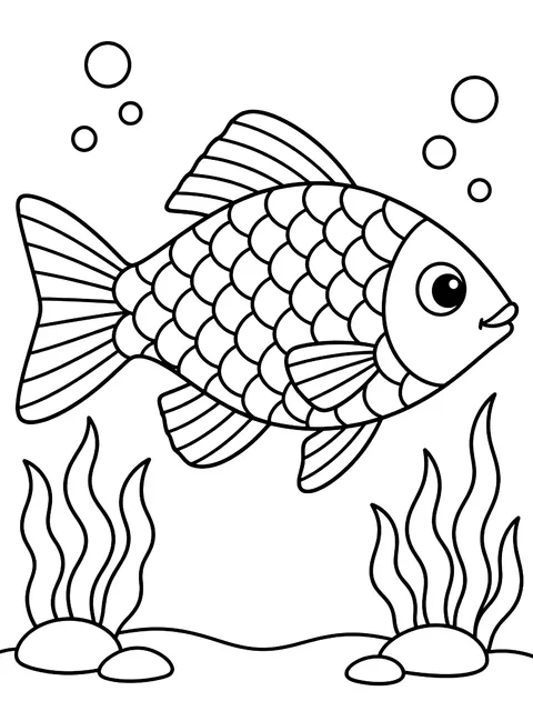 Fish scale pattern coloring page