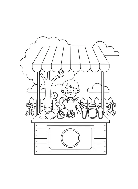 Lemonade stand coloring page