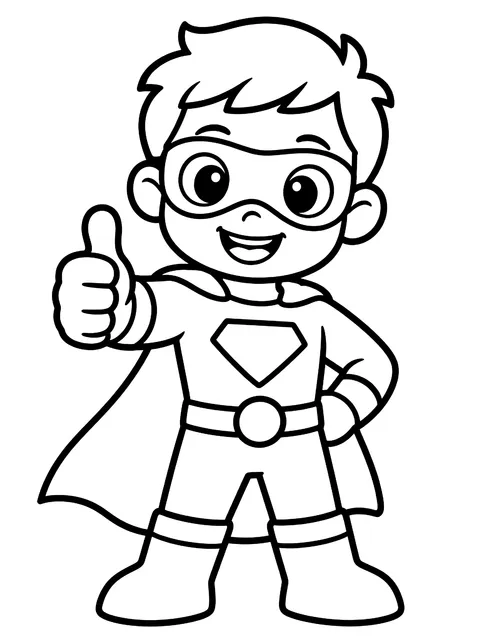 Easy Hero giving a thumbs up coloring page