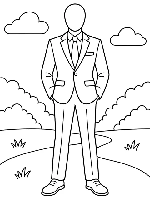Blank suit to design coloring page