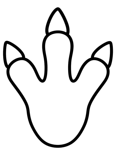 Easy T. rex footprint coloring page