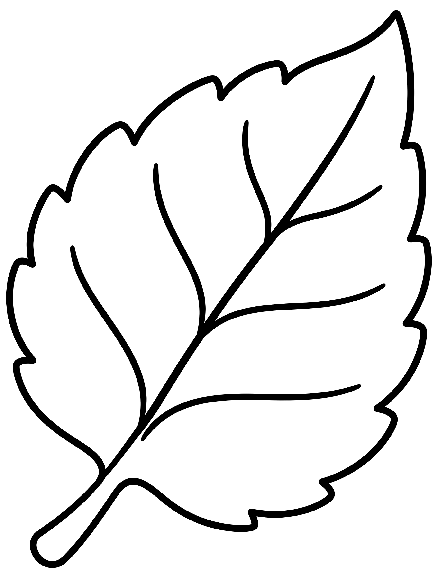 Easy Big leaf to write a thank-you on coloring page
