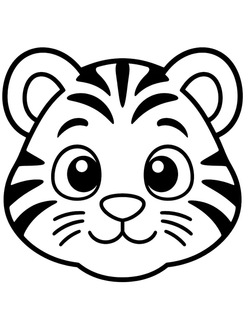 Easy Tiger cub face coloring page