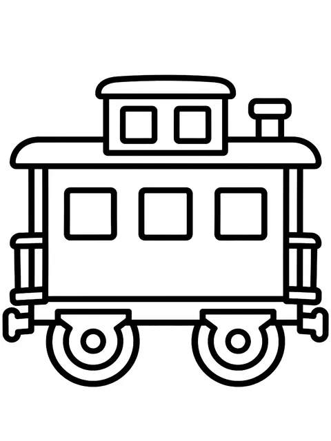 Easy Caboose coloring page