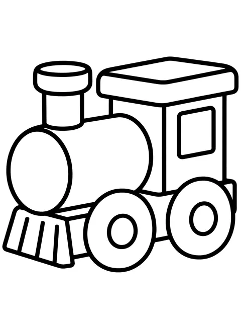 Easy Wooden toy train coloring page
