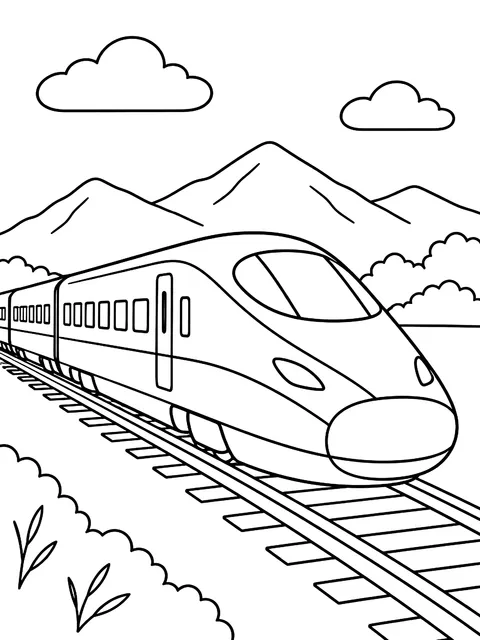Bullet train coloring page