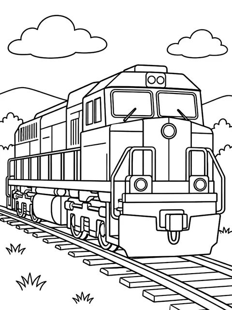 Diesel locomotive coloring page