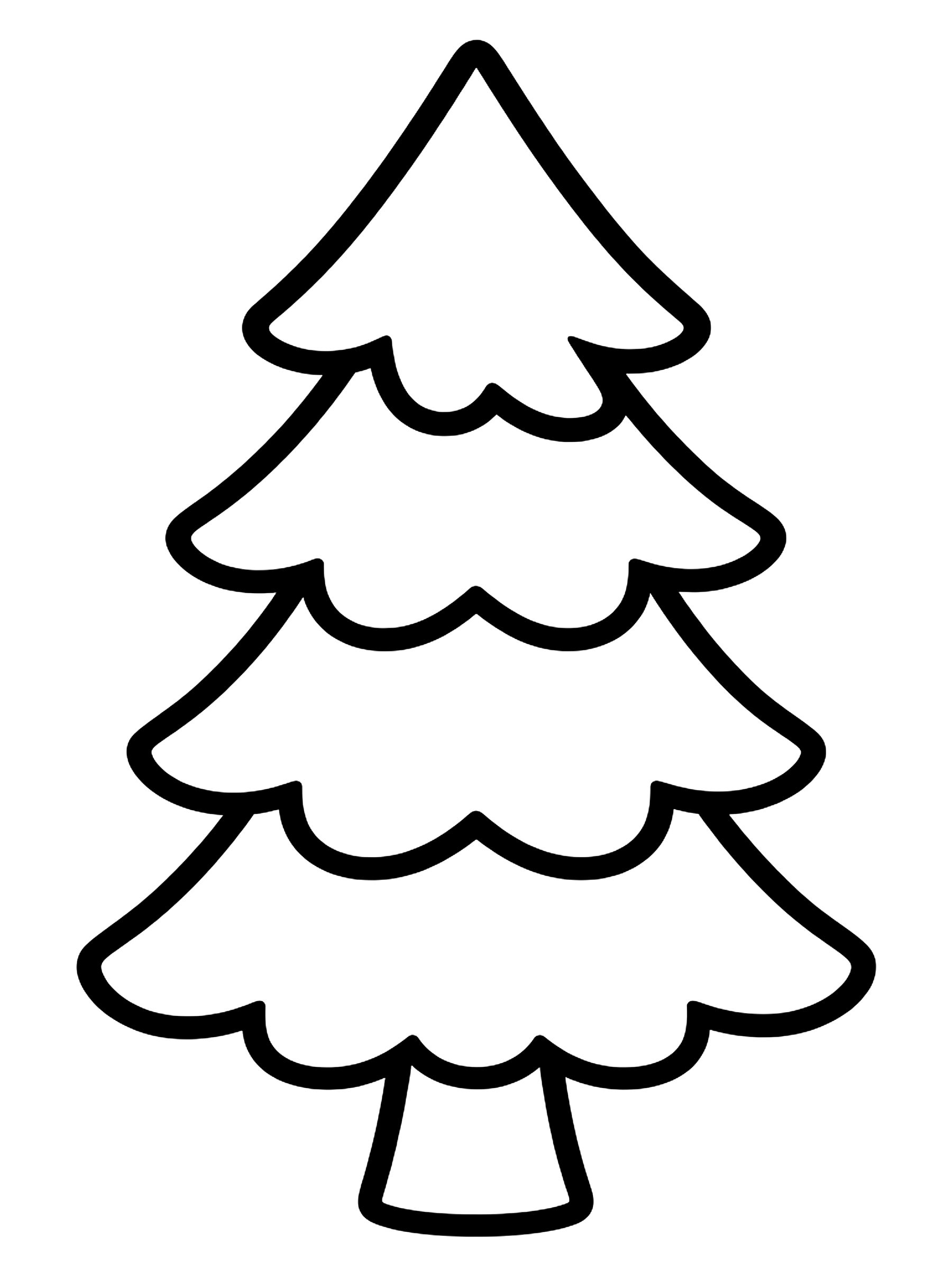 Easy Simple pine tree coloring page