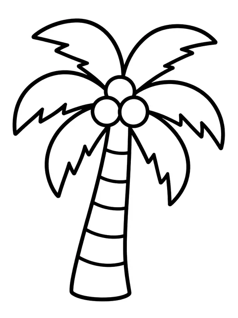 Easy Palm tree coloring page