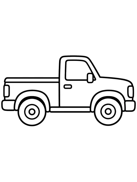 Easy Pickup truck side view coloring page