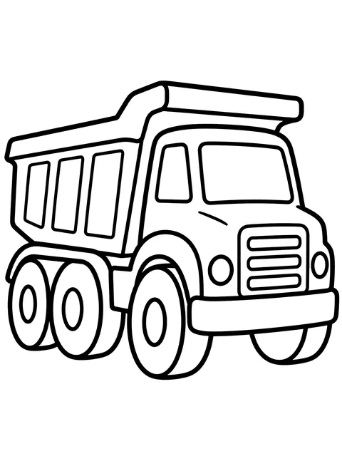 Easy Dump truck coloring page