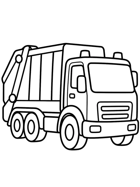 Easy Garbage truck coloring page