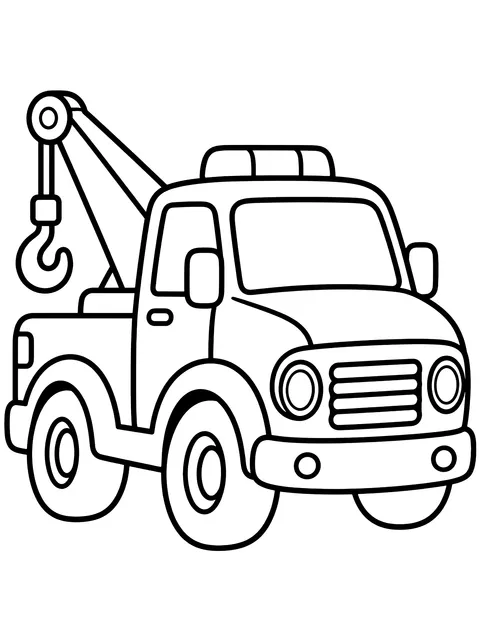 Easy Tow truck coloring page