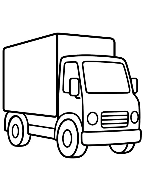 Easy Delivery box truck coloring page