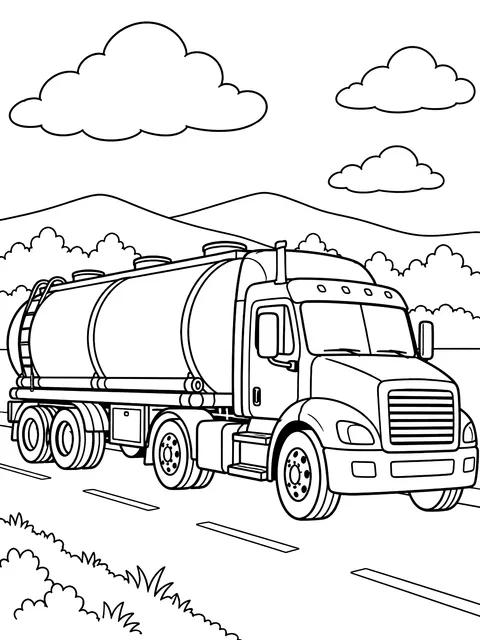 Tanker truck coloring page