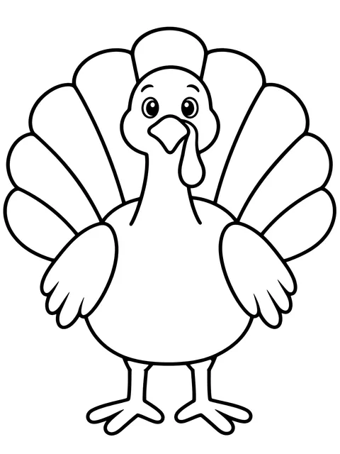 Easy Plain turkey to disguise coloring page