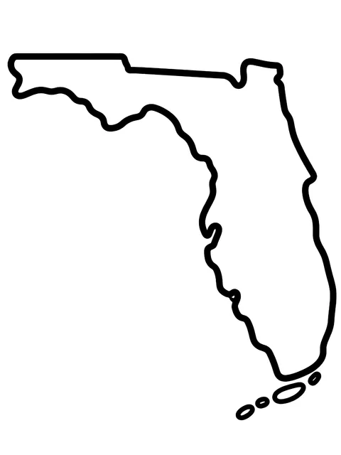 Easy Florida state outline coloring page